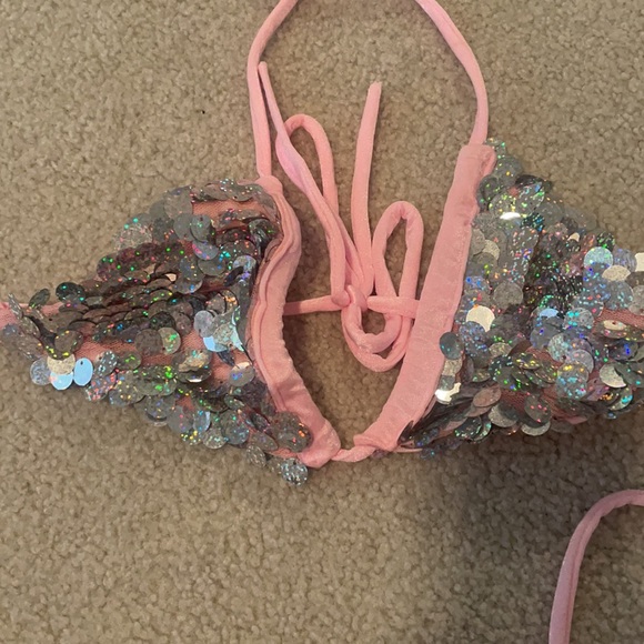 Pink velvet sequin bikini - Picture 5 of 5